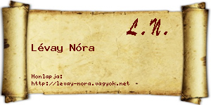 Lévay Nóra névjegykártya